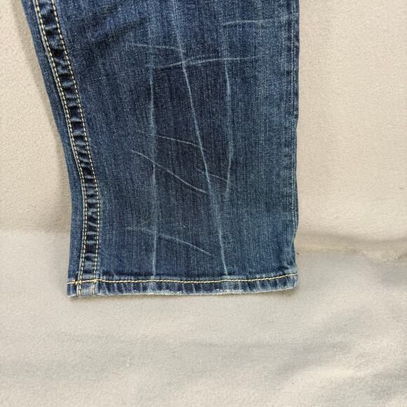 Miss Me Jeans Women's 33 (16) Blue Boot Cut Cow Print Western Preppy Blingy - Picture 7 of 15